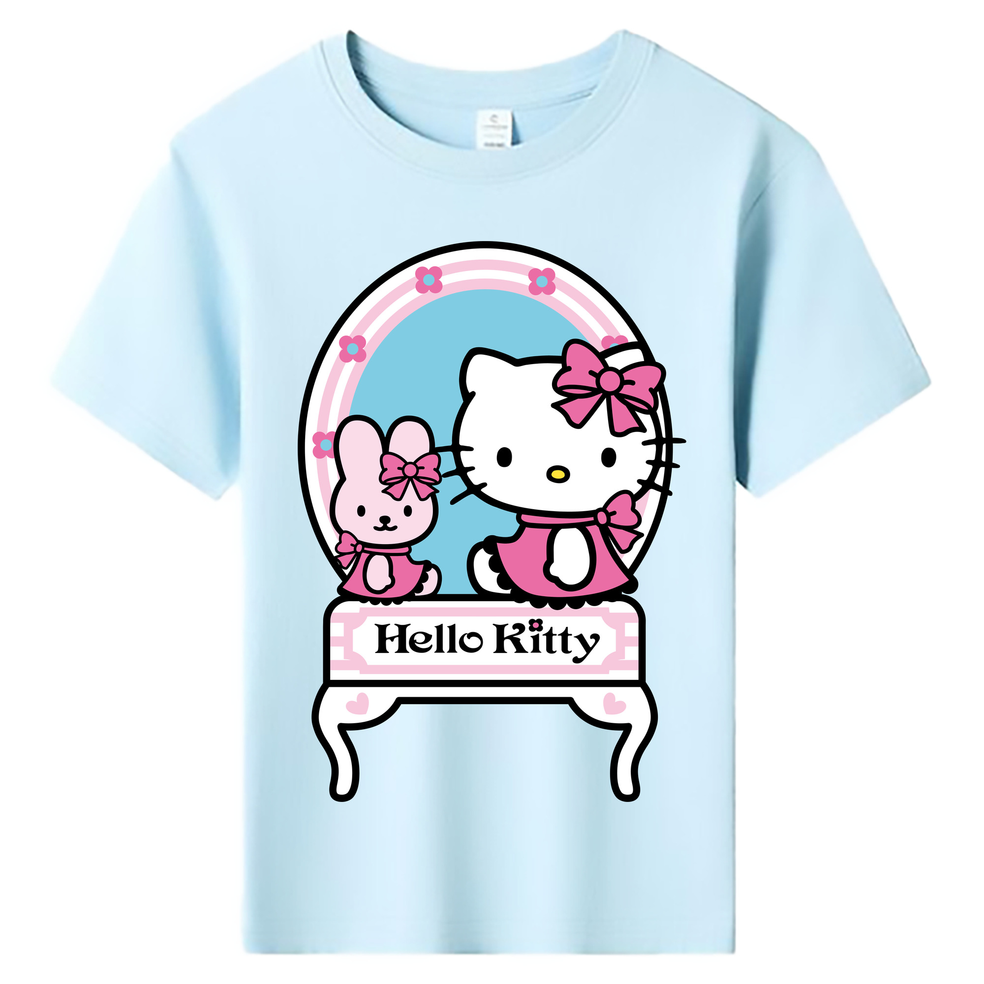 （画像用） Hello Kitty ハローキティ 綿100％キッズTシャツ（フロントプリント）